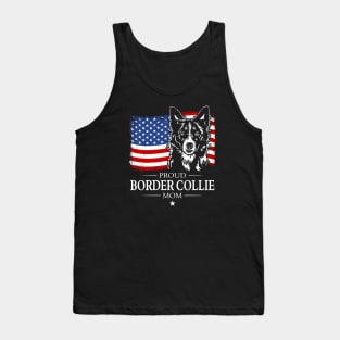 Proud Border Collie Mom American Flag patriotic dog Tank Top